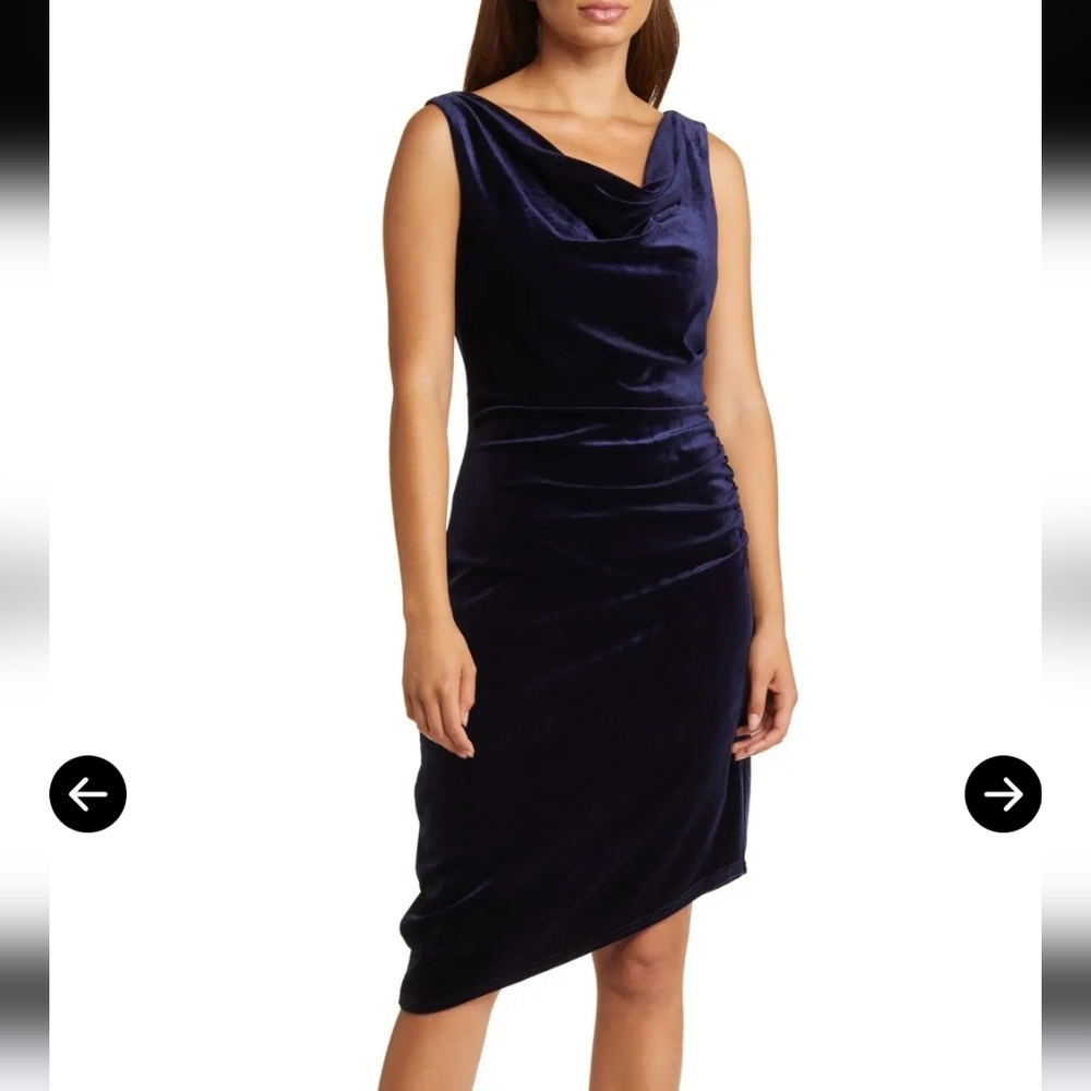 Sam Edelman Drape Fairy Witchy Velvet Dress Midnight Blue NWOT Wedding
